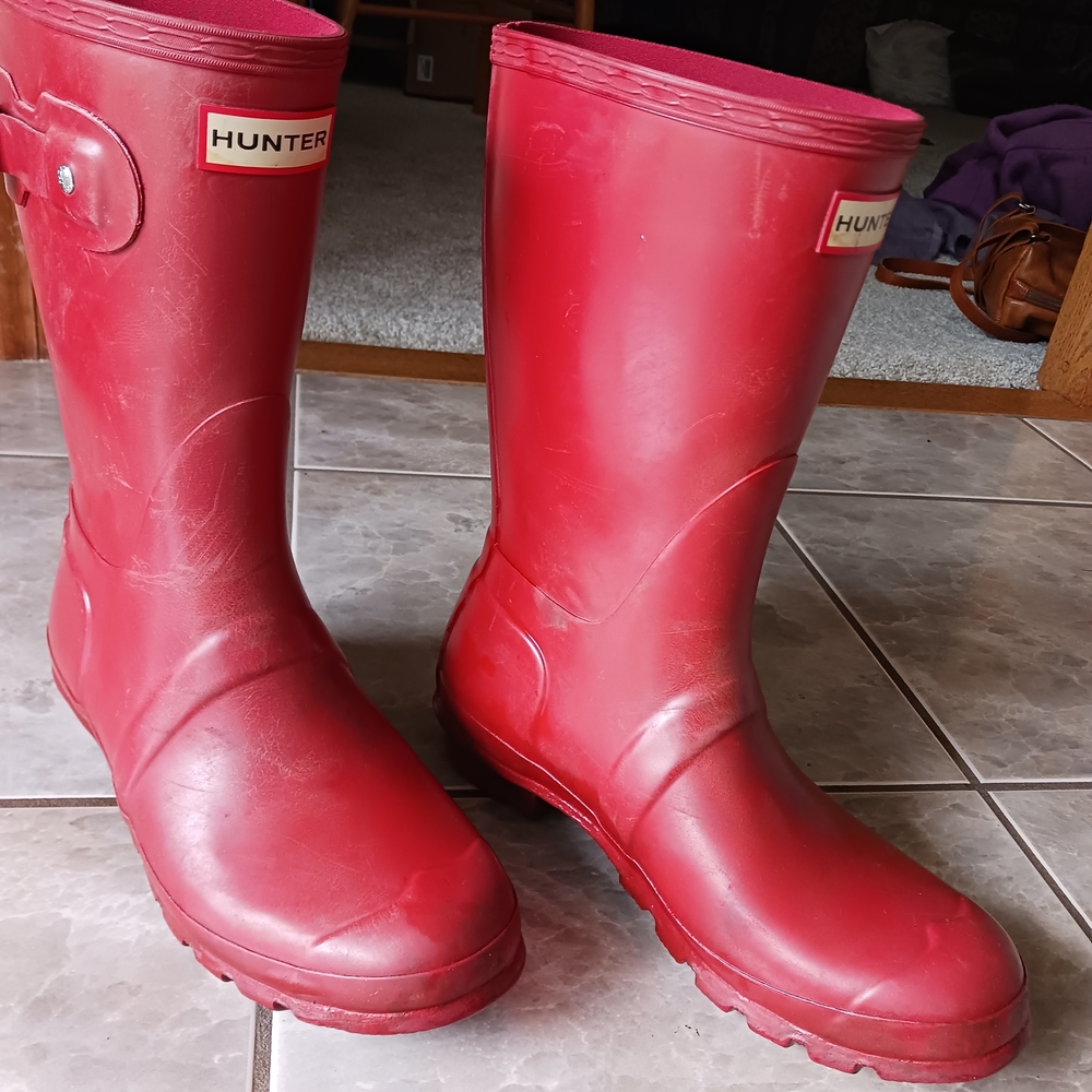 Hunter Red Rain Boots Size 39
